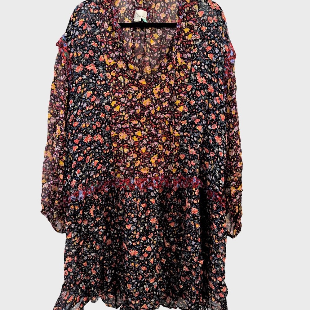 Anthropologie Floral Long-Sleeve Dress - Picture 6 of 7
